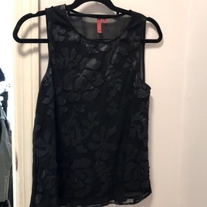 Gorgeous faux leather appliqué top!